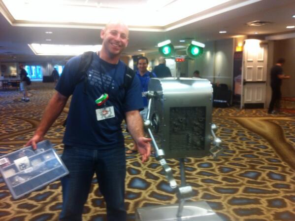 elubow's tweet image. Real life Johnny 5 at #robotsconf