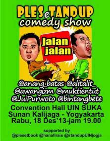 jalanbhakti's tweet photo. Hari ini! #PLESeTANDUP |CH UIN |presale : uin 10k + buku, umum 15k+buku |info: @standupUINjogja cp : 085866979792 http://t.co/lvZnV3f3vH