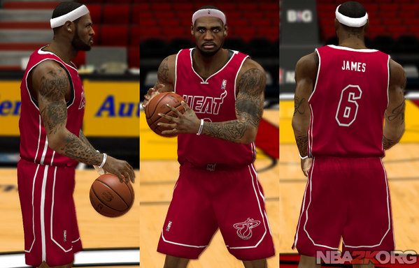 NBA 2K14 Miami Heat Red Zone Jersey Mod 