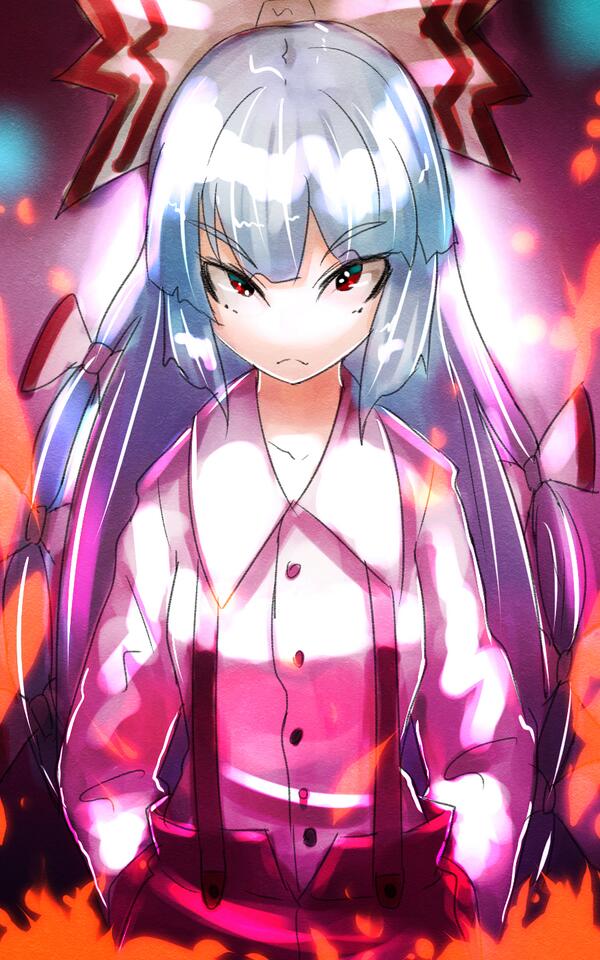 藤原妹紅 「もこたん#深夜の真剣お絵描き60分一本勝負 」|はしろのイラスト