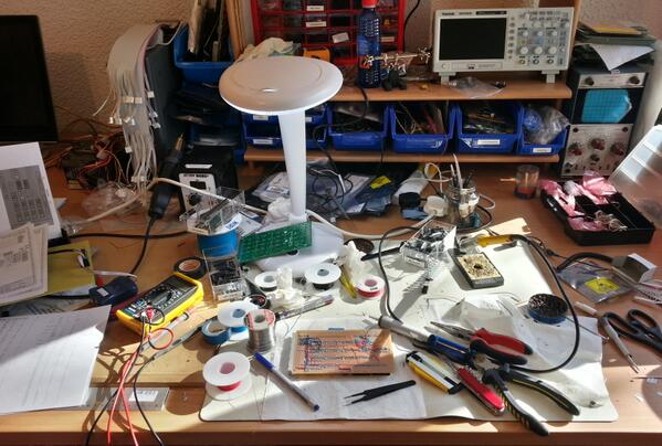 CFTproject's tweet image. Front panel board 2 finally being wired. Yes, the bench is SUPPOSED to look this messy. #retrocomputing #electronics