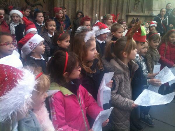 PSJSchool's tweet image. Wonderful singing outside the abbey!
