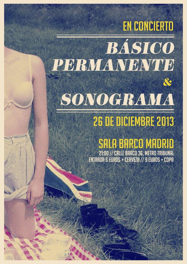 SonogramaGrupo's tweet photo. Os vemos ESTA NOCHE a las 21h en @SALABARCO junto a nuestros amigos @BasicoOficial! VENIRSE!!!! http://t.co/3Br6HofzTR