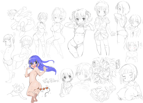 艦これしながら描いたけど 艦これとはほとんど関係ないらくがき ぎゅるんっ 