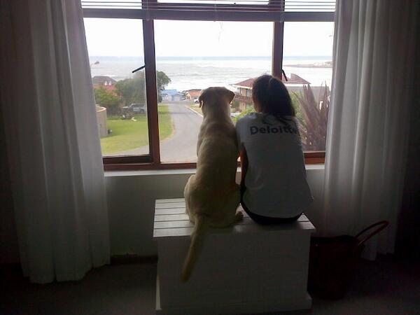 Geniet die see view!! #Marley #Jongens