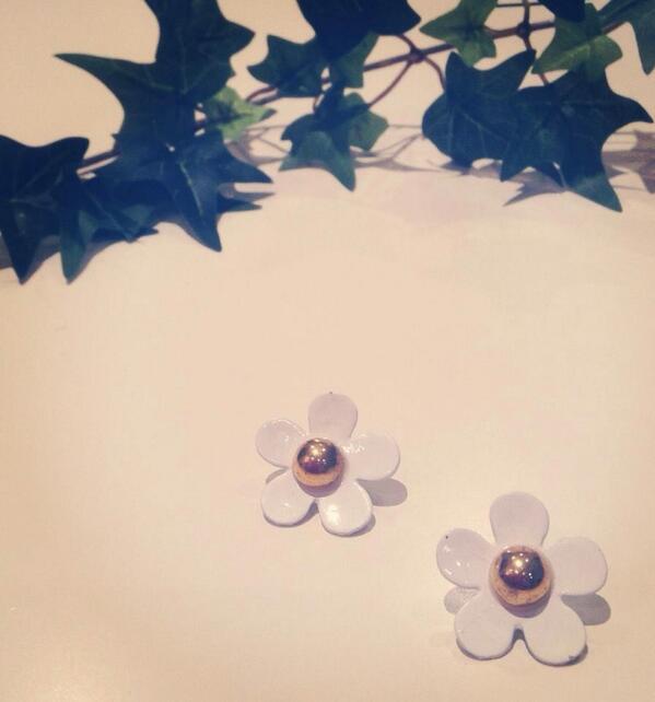 Elements of Ivy. Hand made cover button earrings.