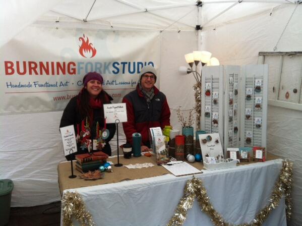 BURNING_FORK's tweet photo. @BriankSohn @MbirdEvents Best husband &amp; sis-in-law ever, working #Holiday Market for me today!  #shoplocal #knoxville http://t.co/YKW5lJ3Qol