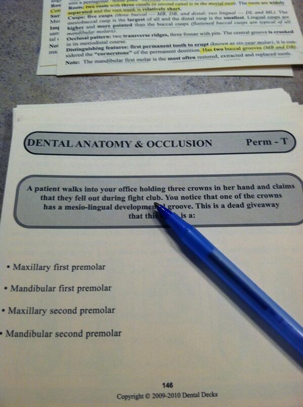 sjhutt2's tweet image. ...because that's where I lose all my teeth too! #boardstudy #dentalfightclub