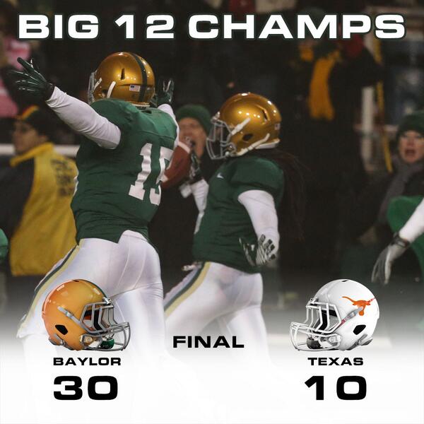Your Baylor Bears are <a href="/Big12Conference/">Big 12 Conference</a> Champions. RT if you like the sound of that. #SicUT #CaseClosed