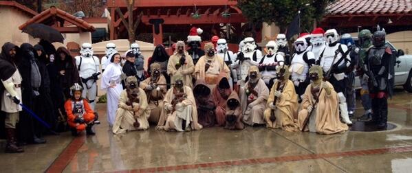 50 501st, Rebel Legion and Mando Mercs members trooped the Vista Xmas parade. In pouring rain! <a href="/Sunriderbase/">Sunrider Base - SoCal RL</a> <a href="/501SCG/">SoCalGarrison</a>