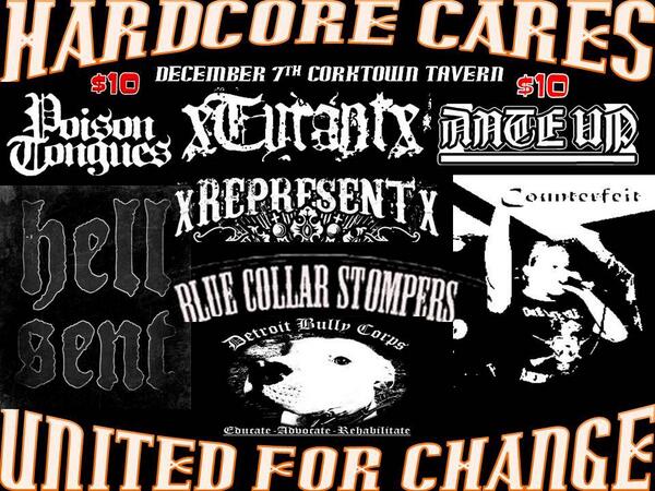 Tonight! Benefit for Detroit Bully Corps W/Represent, and Poison Tongues. Come out and support!