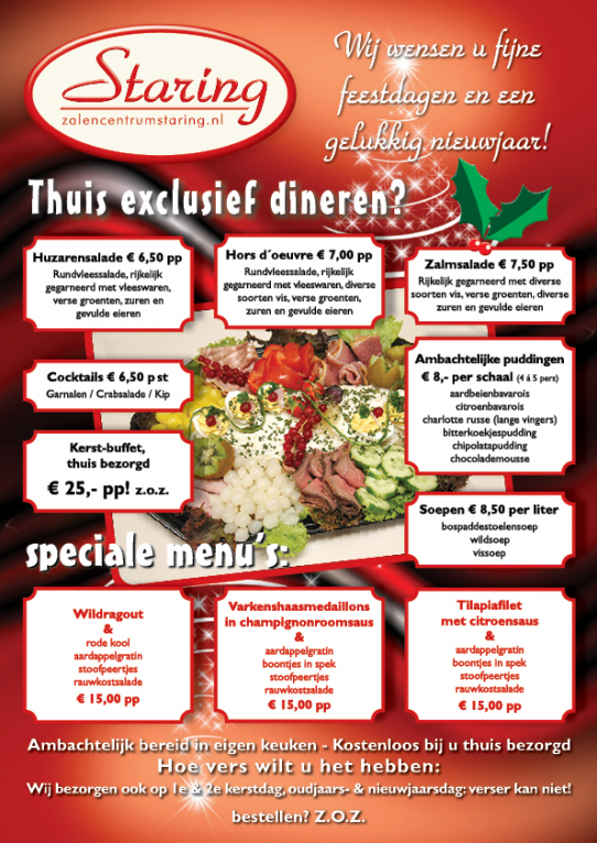 Thuis exclusief dineren met de feestdagen? #catering #zevenaar