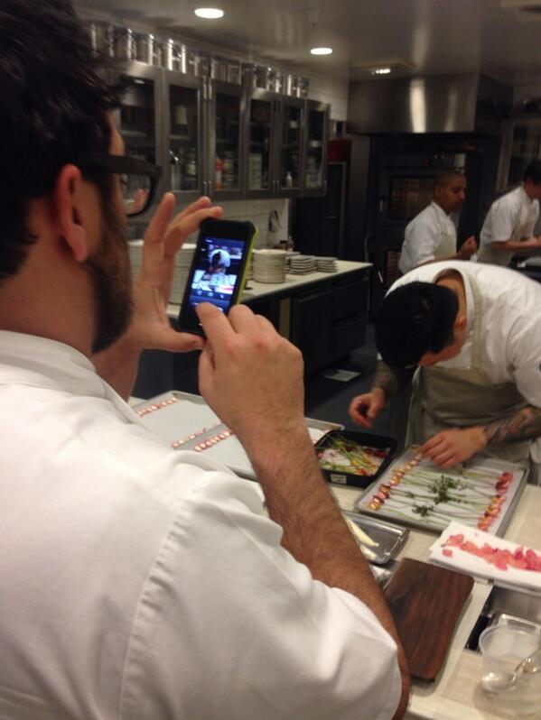 #12Days2013 - chef staying on top of his tweets.