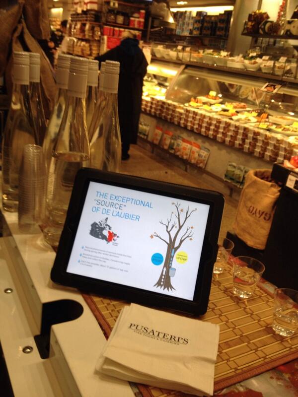 PusaterisFoods's tweet photo. RT @Camp416: Noble water @eaudelaubier samples again today @PusaterisFoods #yorkville http://t.co/PKDYVuWme0