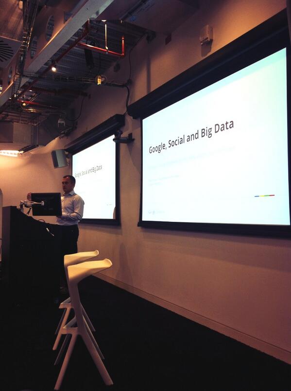 Next up: Google, Social and Big Data with <a href="/bradderskilshaw/">Brad Kilshaw</a>, Head of Cloud Platform Partners at <a href="/Google/">Google</a>