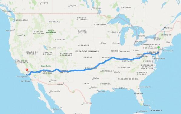 DeboConfesarQue's tweet photo. Esta es la distancia entre Philadelphia y Bel-Air. A saber cuánto le cobró el taxista a Will Smith. http://t.co/LIfNGHdd4V