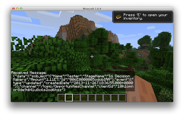 metadaddy's tweet image. My evil plan progresses #Salesforce #StreamingAPI #Minecraft