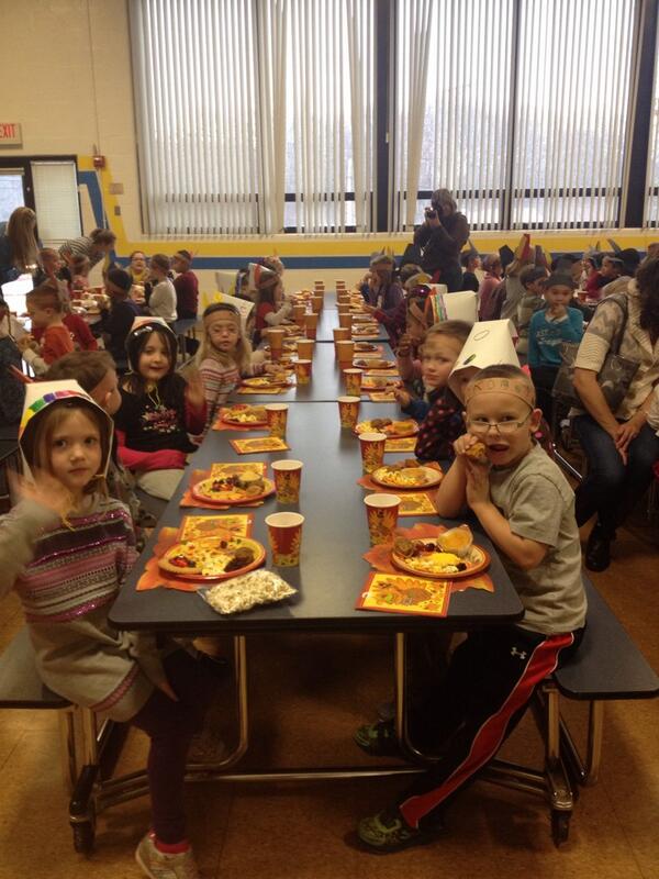 Thanksgiving feast in kindergarten today! Happy Thanksgiving to all our families!