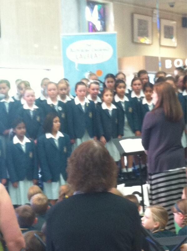 HarperCollinsAU's tweet photo. We are at the National library for a very exciting announcement and the Canberra Girls Grammar choir is singing! http://t.co/EHN4hHd7bL