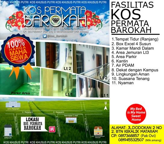 kos_Barokah's tweet photo. Menyediakan kos khusus PUTRI yg nyaman dan Harga Mahasiswa. #HomeSweetHome.
@FEUNRAM @FTUNRAM http://t.co/p4GaIbEnwj