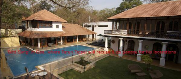 Robi_salve's tweet image. #CoverupCrumbles  "Bird Song" Tarun Tejpal's abode in Goa where he will recuse &amp;amp; do penance for his lacerations!