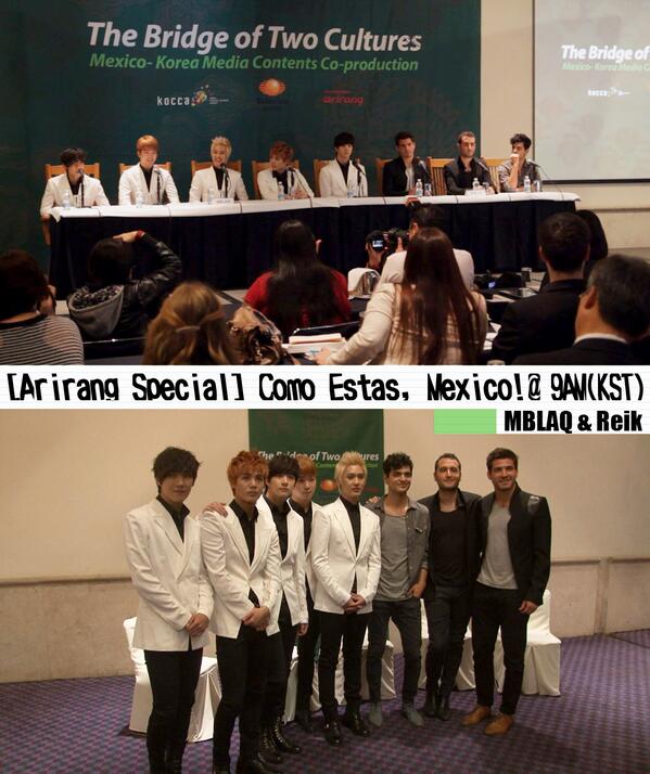 arirangworld's tweet image. [28/NOV] Arirang Special -Como Estas, Mexico! MBLAQ&amp;amp;Reik- will be aired @ 9AM(KST) Don't miss out!!