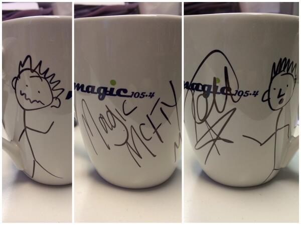 Oops! We posted the wrong photo in the @mcflymusic giveaway! @tommcfly’s mug looks like this! RT the previous tweet!