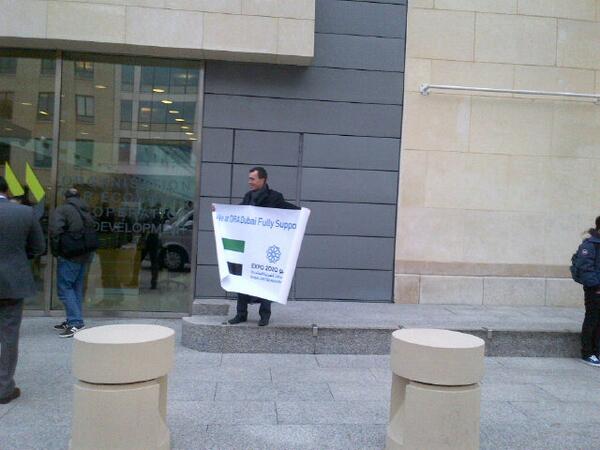 Expo202 bid supporter at the BIE venue cheering us