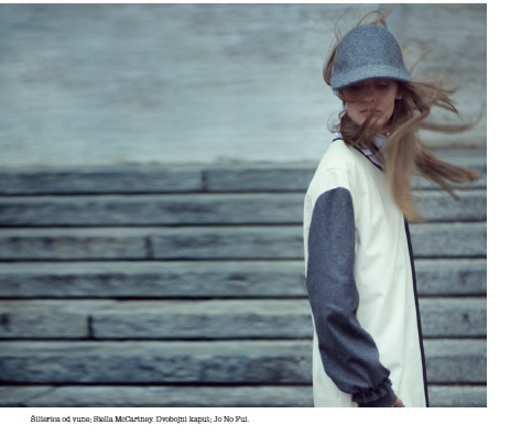 jonofuibrand's tweet photo. JO NO FUI grey wool coat with white leather sleeves on Elle Croatia. http://t.co/vZxOD0IEk9