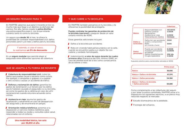 gran oportunidad para todos los amantes de la bicicleta de tenerla bien asegurada ademas de tener asistencia medica!