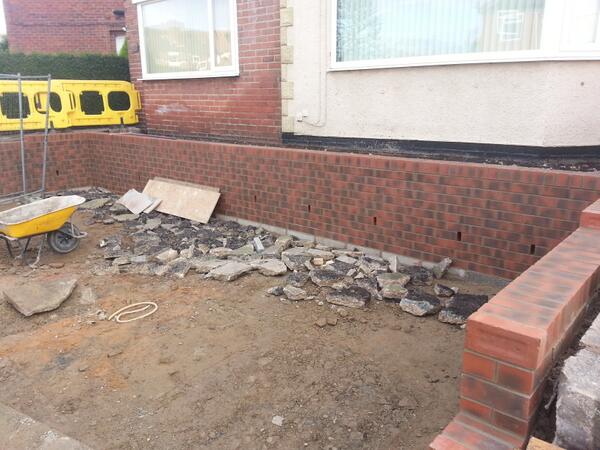 That's the wall built. Now for the block paving. #rotherham