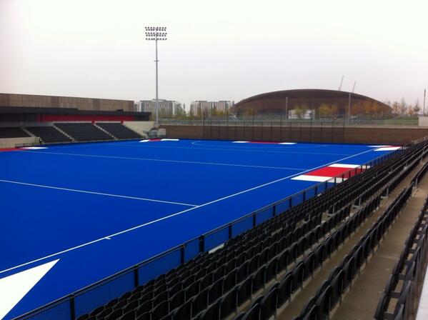 An exclusive look at the brand new permanent hockey pitch at the Olympic park for team GB.