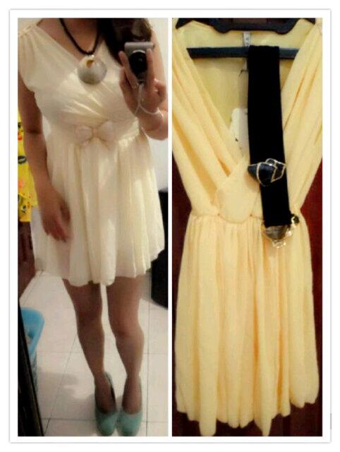 hellodresses's tweet image. dress victoria+free belt (broken white,yellow,green,black) @95 ready