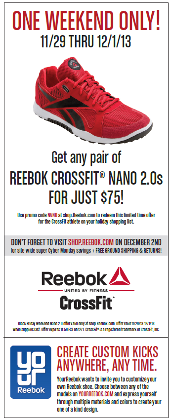 reebok nano promo code