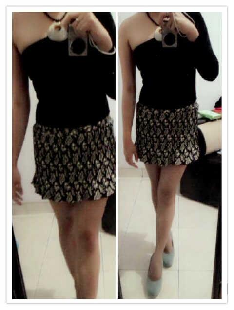 hellodresses's tweet image. top black fit M @75 , pants skirt mahkota (pinggang karet) 85 ready