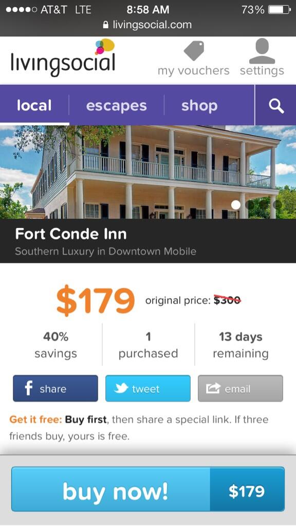 FortCondeInn's tweet photo. Living Social Deal Happening Now! https://t.co/OerLht5L4k http://t.co/yIGNsquI61