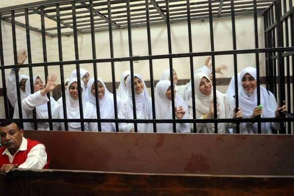 judiciary rubber-stamping the madness:14 women from the MB, 6 of them minors, sentenced to 11yrs for a peaceful demo