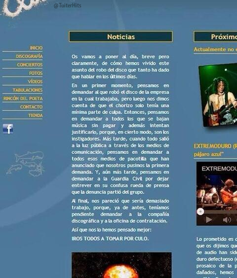 TuiterHits's tweet photo. EXTREMODURO, TE QUIERO http://t.co/eiBU0StBS9