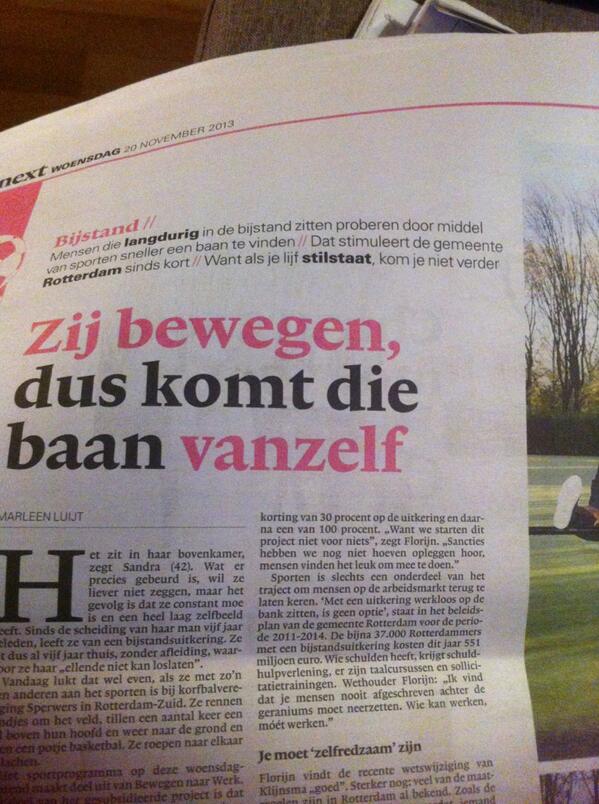 annedirven's tweet photo. Wil je uit de bijstand?.. Ga dan lekker sporten #AvdW http://t.co/8gNDxPKuSD