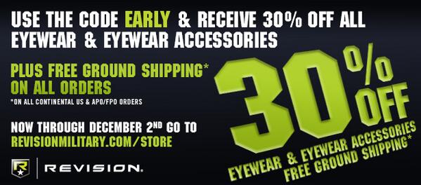 RevisionMil's tweet image. Avoid the crowds and start your holiday shopping early at RevisionMilitary.com.  30% OFF EYEWEAR &amp;amp; FREE SHIPPING.