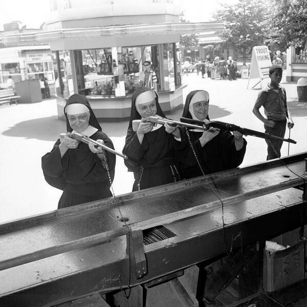 perksofmaynard's tweet image. Nuns with guns hahah love it