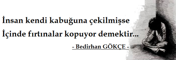 Bedirhan_Gokce's tweet photo. İnsan kendi kabuğuna çekilmişse
İçinde fırtınalar kopuyor demektir... (B.Gökçe) http://t.co/UjQwKjmTc1