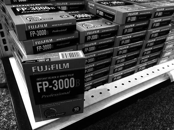 Last shipment of the most popular instant films-Fuji #3000B BW has been discontinued. Come get it while we have them.