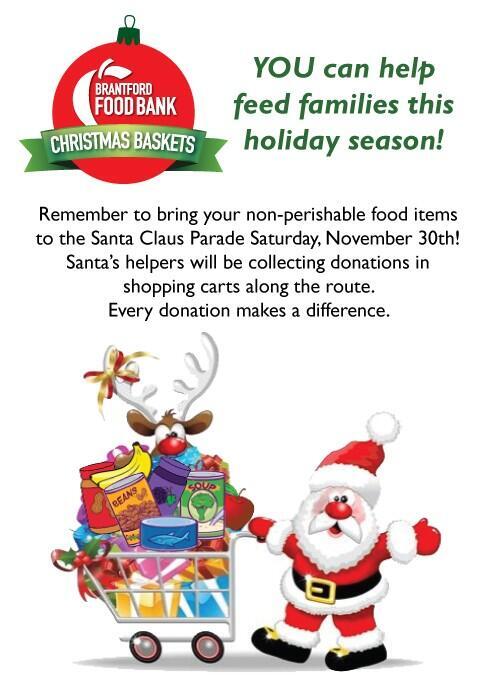 JCISantaParade's tweet photo. Make sure to bring your food donations to the #BtfdSantaParade to support @CRSBrantford &amp; the community! http://t.co/yTbNbmiDn2