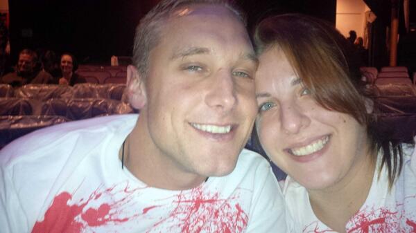 ChefAlanj's tweet photo. Front row Centre for #evildead. #splatterzone http://t.co/w1vqrgpRnA