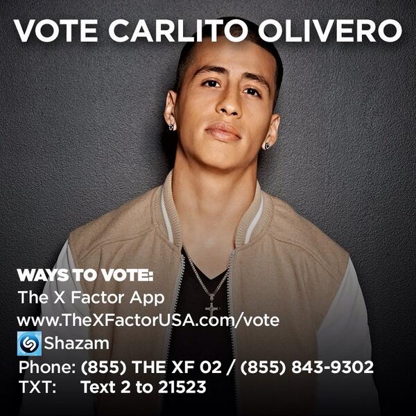 AlfredoFlores's tweet photo. Vote for my bro @Carlitosway89 tonight on #XFactor!!!! RT! Let's goooo. http://t.co/ZS7J5S5afJ