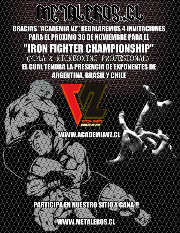 Concurso 4 entradas para el "IRON FIGHTER CHAMPIONSHIP"  metaleros.cl/?p=7207  ¡¡RT!!