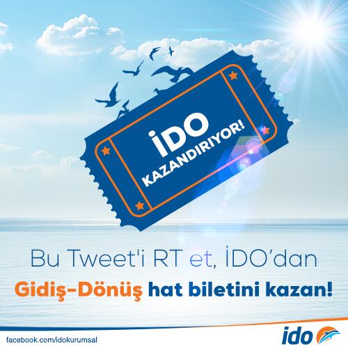 Bizi takip et, bu Tweet'i RT et, gidiş-dönüş hat bileti kazanan 5 kişiden biri sen ol!  #idokazandırıyor