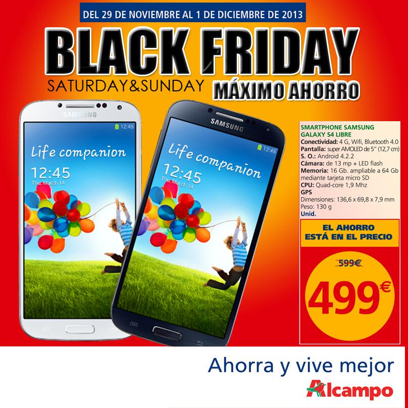 Alcampo on Twitter: "Más ofertas el Black Friday, el Samsung Galaxy S4 un rompedor http://t.co/W3bXRmEUSr" Twitter