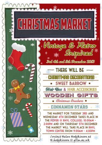 Vintage Retro Christmas market next week @ Rhyl College, packed with gorgeous Christmas decorations and unique gifts.